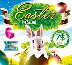 复活节传单模板：Easter Weekend Flyer PSD Template + Facebook Cover